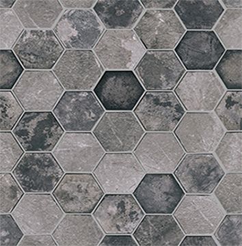 Porcelanosa Worn Hexagon Anthracite 12x12